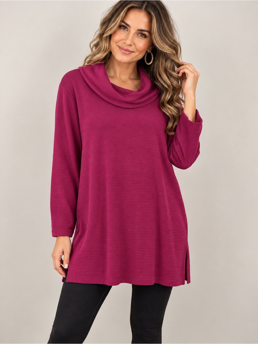 ✨💖 Kim Rogers Cowl Neck Tunic Top Size L 💖✨